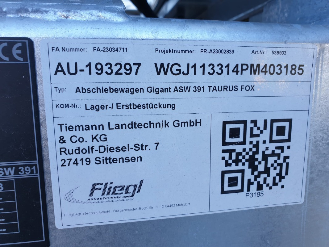 Fliegl GIGANT ASW 391 TAURUS FOX - Trailer: picture 2 Fliegl GIGANT ASW 391 TAURUS FOX - Trailer: picture 2