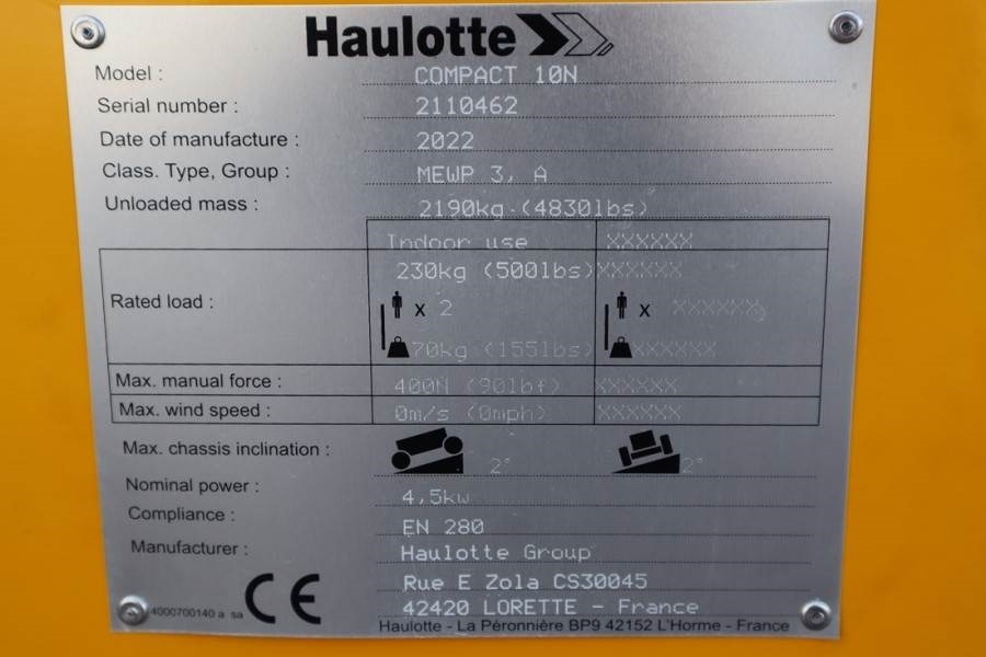 Haulotte Compact 10N Valid Iinspection, *Guarantee! 10m Wor - Scissor lift: picture 4 Haulotte Compact 10N Valid Iinspection, *Guarantee! 10m Wor - Scissor lift: picture 4