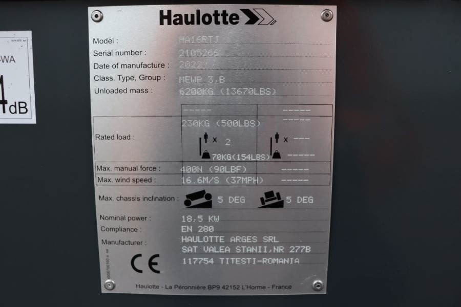 Haulotte HA16RTJ Valid Inspection, *Guarantee! Diesel, 4x4 - Articulated boom: picture 4 Haulotte HA16RTJ Valid Inspection, *Guarantee! Diesel, 4x4 - Articulated boom: picture 4
