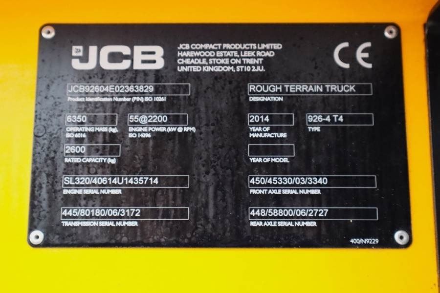 JCB 926 Valid inspection, *Guarantee! Diesel, 4x4 Driv - Rough terrain forklift: picture 5 JCB 926 Valid inspection, *Guarantee! Diesel, 4x4 Driv - Rough terrain forklift: picture 5