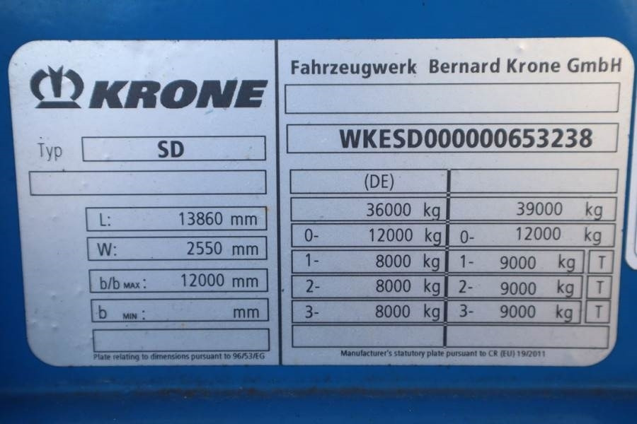 Leasing of Krone SD Dutch Registration, 3-Axle, Lift Axle, Air Susp Krone SD Dutch Registration, 3-Axle, Lift Axle, Air Susp: picture 6 Leasing of Krone SD Dutch Registration, 3-Axle, Lift Axle, Air Susp Krone SD Dutch Registration, 3-Axle, Lift Axle, Air Susp: picture 6