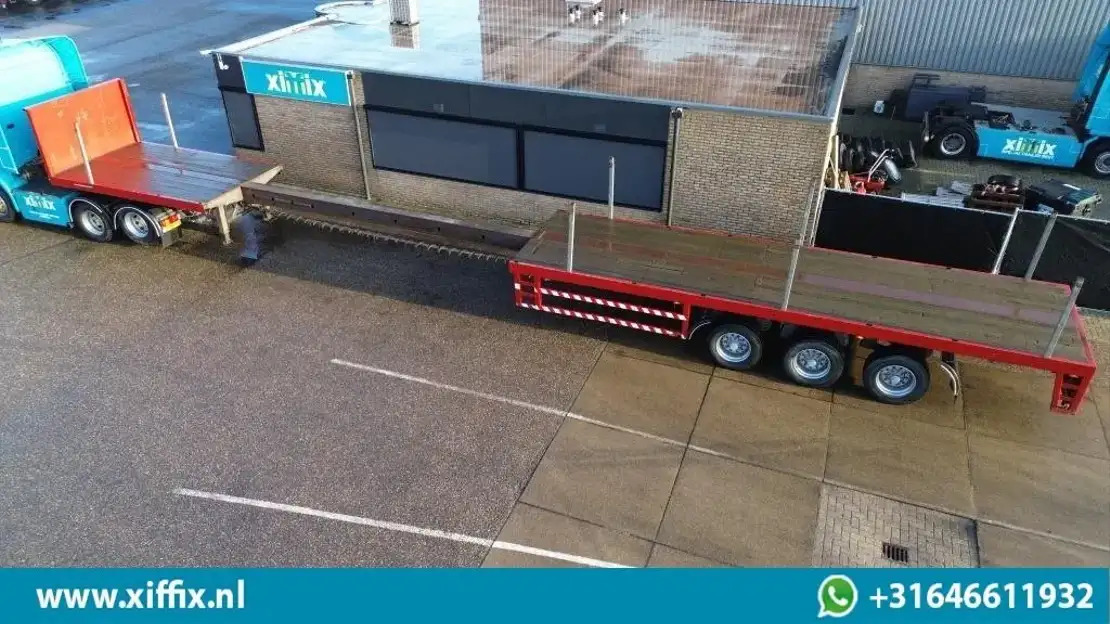 Lintrailers 3-ass. Vlakke uitschuifbare oplegger / Naloop gestuurd - Dropside/ Flatbed semi-trailer: picture 1 Lintrailers 3-ass. Vlakke uitschuifbare oplegger / Naloop gestuurd - Dropside/ Flatbed semi-trailer: picture 1