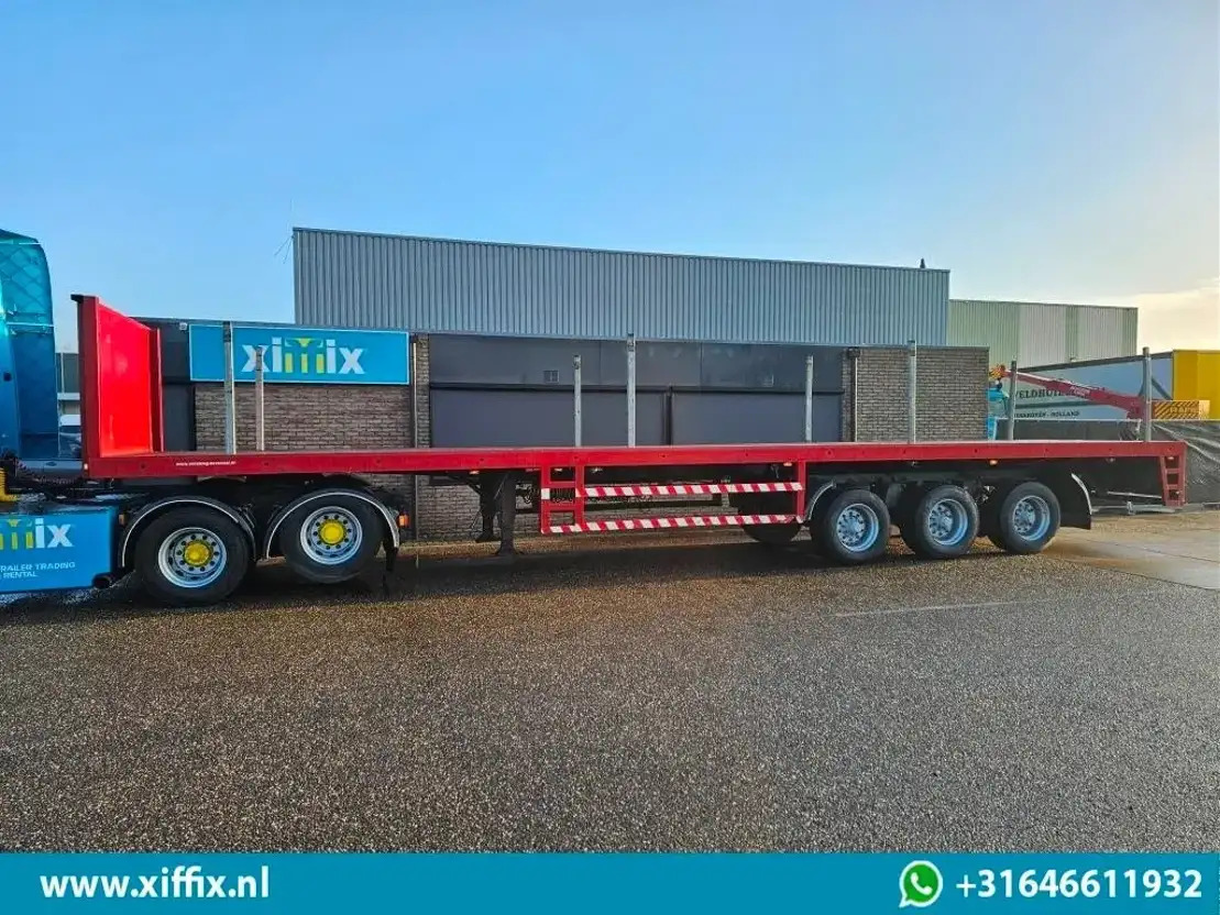 Lintrailers 3-ass. Vlakke uitschuifbare oplegger / Naloop gestuurd - Dropside/ Flatbed semi-trailer: picture 4 Lintrailers 3-ass. Vlakke uitschuifbare oplegger / Naloop gestuurd - Dropside/ Flatbed semi-trailer: picture 4