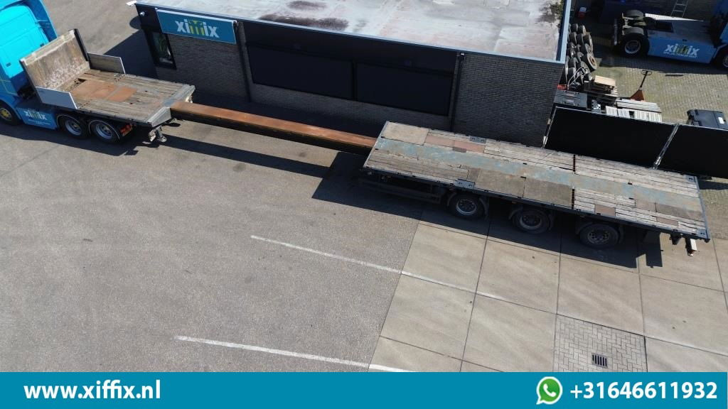 Meusburger 3-ass. Vlakke uitschuifbare oplegger / 2x gestuurd - Dropside/ Flatbed semi-trailer: picture 2 Meusburger 3-ass. Vlakke uitschuifbare oplegger / 2x gestuurd - Dropside/ Flatbed semi-trailer: picture 2