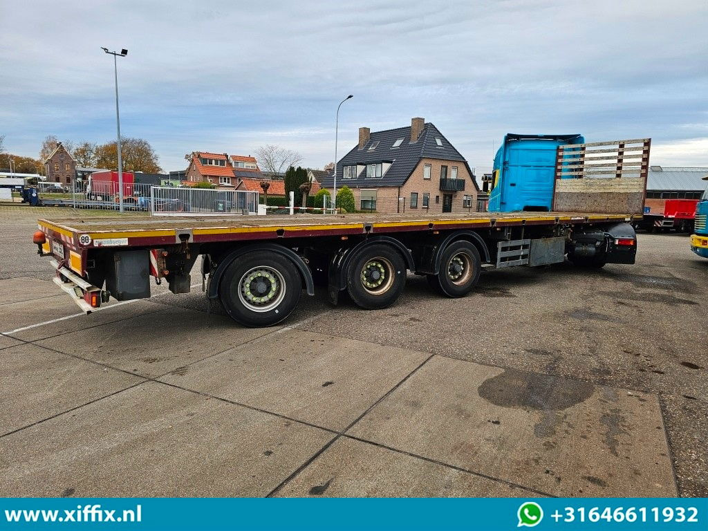 Dropside/ Flatbed semi-trailer Meusburger 3-ass. Vlakke uitschuifbare oplegger / 3x gestuurd: picture 8 Dropside/ Flatbed semi-trailer Meusburger 3-ass. Vlakke uitschuifbare oplegger / 3x gestuurd: picture 8
