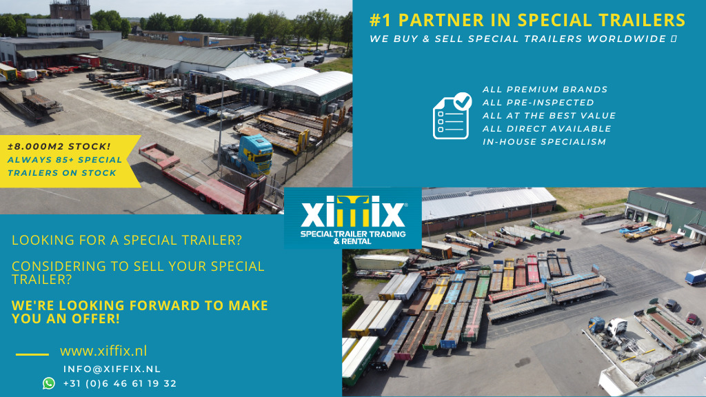 Dropside/ Flatbed semi-trailer Meusburger 3-ass. Vlakke uitschuifbare oplegger / 3x gestuurd: picture 16 Dropside/ Flatbed semi-trailer Meusburger 3-ass. Vlakke uitschuifbare oplegger / 3x gestuurd: picture 16