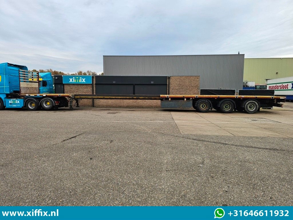 Dropside/ Flatbed semi-trailer Meusburger 3-ass. Vlakke uitschuifbare oplegger / 3x gestuurd: picture 13 Dropside/ Flatbed semi-trailer Meusburger 3-ass. Vlakke uitschuifbare oplegger / 3x gestuurd: picture 13
