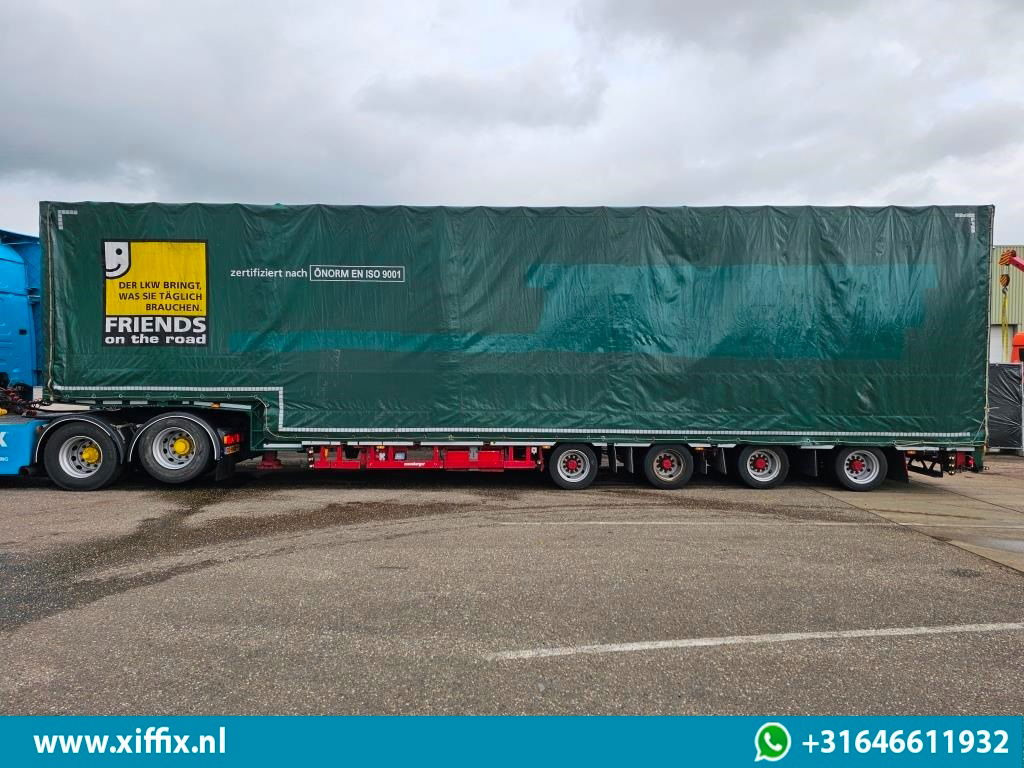Low loader semi-trailer Meusburger 4-ass. Uitschuifbare semi dieplader met huifopbouw / 2x Naloop gestuu: picture 11