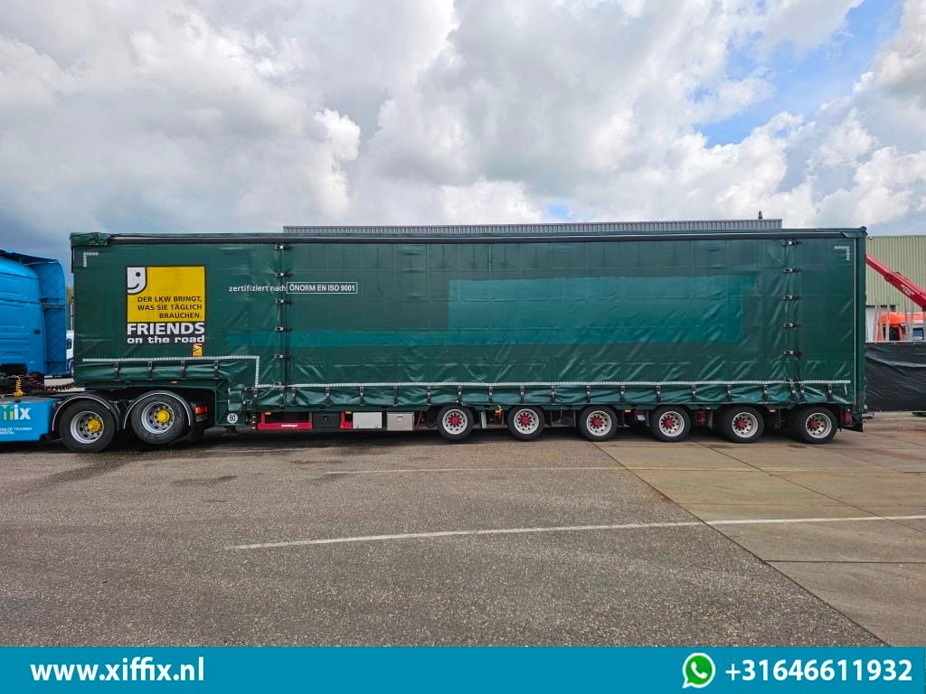 Low loader semi-trailer Meusburger 6-ass. Semi dieplader met elektische huifopbouw / 3x naloop gestuurd: picture 17