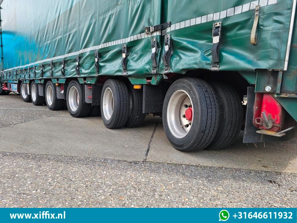 Low loader semi-trailer Meusburger 6-ass. Semi dieplader met elektische huifopbouw / 3x naloop gestuurd: picture 12