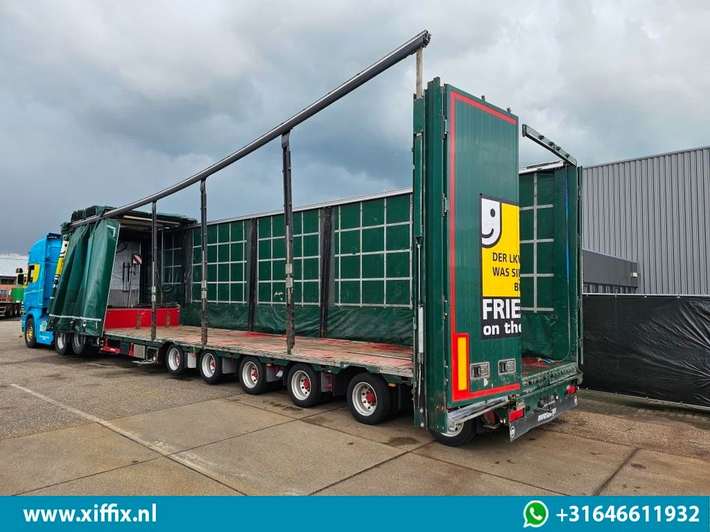 Low loader semi-trailer Meusburger 6-ass. Semi dieplader met elektische huifopbouw / 3x naloop gestuurd: picture 11