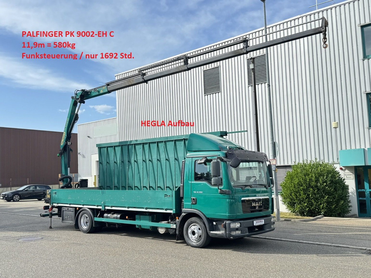 MAN TGL 12.250 Glastransport Kran PK9002 Funk Klima - Crane truck: picture 1 MAN TGL 12.250 Glastransport Kran PK9002 Funk Klima - Crane truck: picture 1