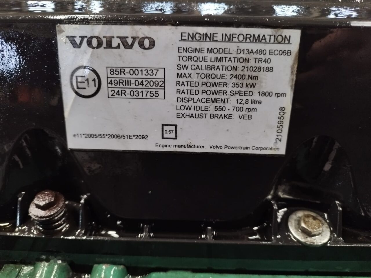 Volvo 480 E3 D13A Volvo FH13 FM13 - Engine for Truck: picture 3 Volvo 480 E3 D13A Volvo FH13 FM13 - Engine for Truck: picture 3