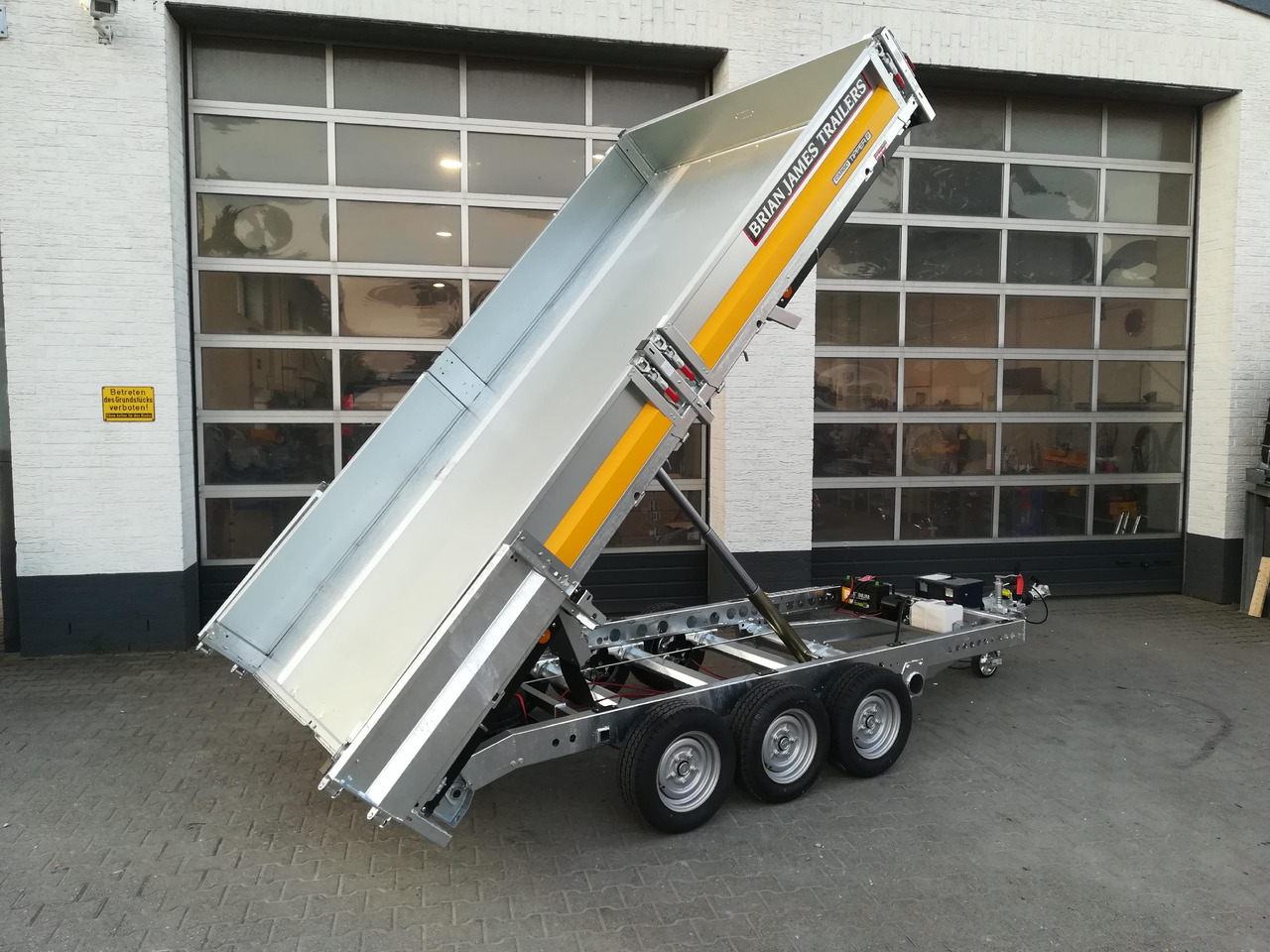 Tipper trailer Brian James Trailer CarGO Tipper 2 elektrisch 360x195x30cm Stahlbordwände Pendel 12" Tridem 3,5t on: picture 7