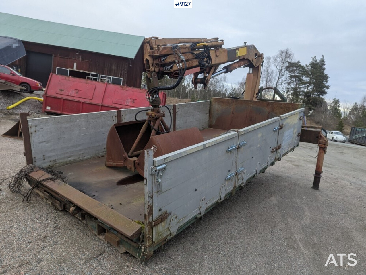 Crane flatbed Palfinger with rotator and bucket - Flatbed body, Crane truck: picture 3 Crane flatbed Palfinger with rotator and bucket - Flatbed body, Crane truck: picture 3