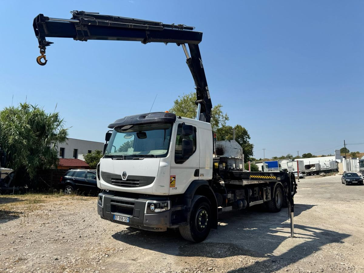 Renault PREMIUM 370 DXI PLATEAU RIDELLES GRUE - Dropside/ Flatbed truck, Crane truck: picture 1 Renault PREMIUM 370 DXI PLATEAU RIDELLES GRUE - Dropside/ Flatbed truck, Crane truck: picture 1