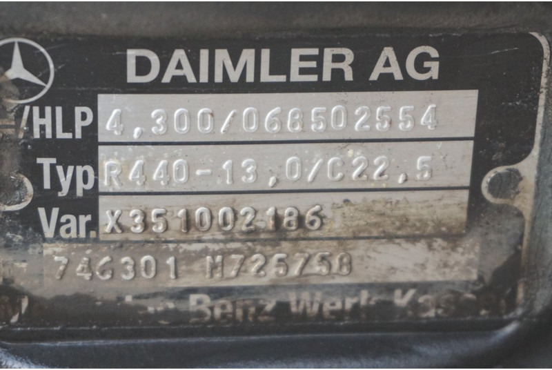 Mercedes-Benz R440-13A/C22.5 43/10 I=4.300 - Rear axle for Truck: picture 4 Mercedes-Benz R440-13A/C22.5 43/10 I=4.300 - Rear axle for Truck: picture 4