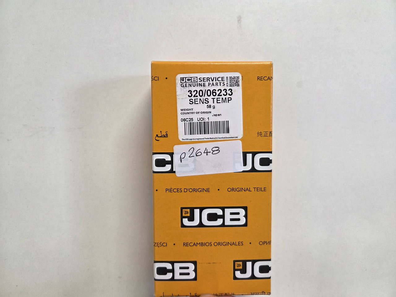 JCB Exhaust Temperature Sensor 320/06233 GENUINE JCB - Engine and parts for Construction machinery: picture 2 JCB Exhaust Temperature Sensor 320/06233 GENUINE JCB - Engine and parts for Construction machinery: picture 2