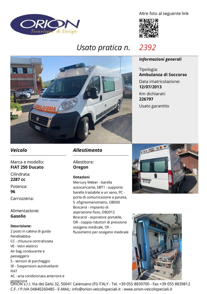 Ambulance ORION FIAT 250 DUCATO: picture 7