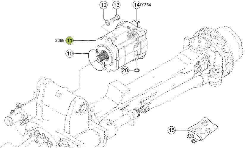 Claas Jaguar 970 - tylna oś napędowa - hydromotor 0001246971 - Rear axle for Agricultural machinery: picture 1 Claas Jaguar 970 - tylna oś napędowa - hydromotor 0001246971 - Rear axle for Agricultural machinery: picture 1