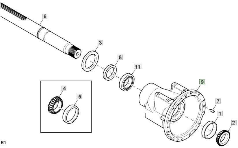 John Deere 6230 6250 - półoś R554953 - Drive shaft for Agricultural machinery: picture 1 John Deere 6230 6250 - półoś R554953 - Drive shaft for Agricultural machinery: picture 1