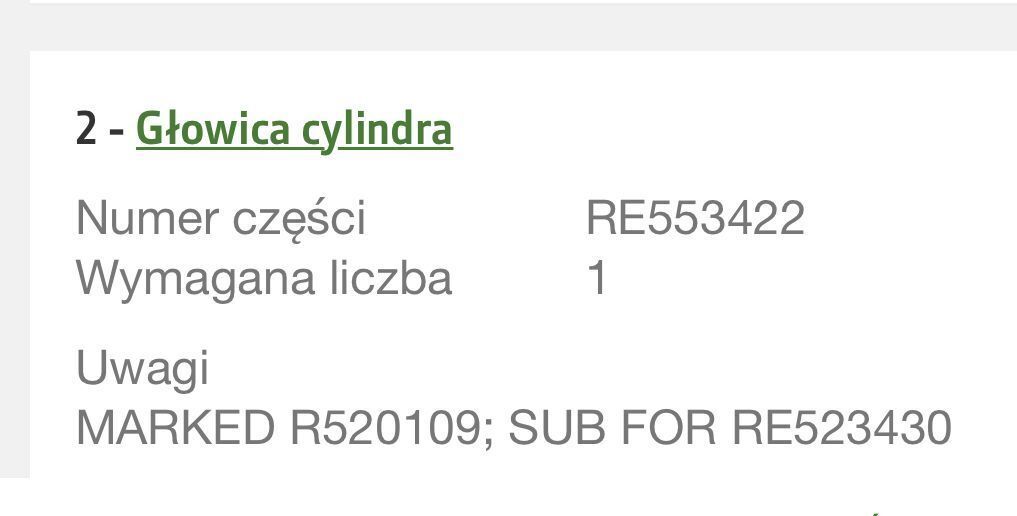 John Deere R520109, RE553422, RE523430, RE567121 - Głowica cylindrów - Cylinder head for Agricultural machinery: picture 1 John Deere R520109, RE553422, RE523430, RE567121 - Głowica cylindrów - Cylinder head for Agricultural machinery: picture 1
