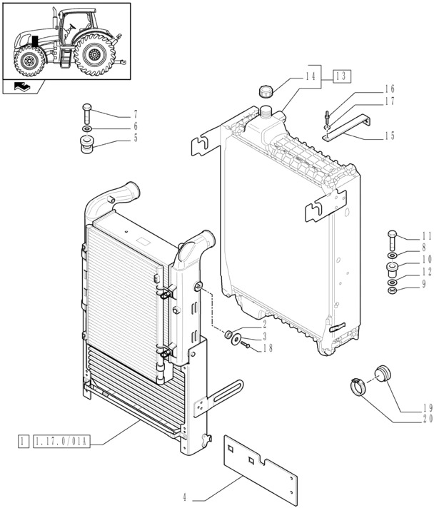 New Holland T6010 Chłodnica 84249164 - Radiator for Farm tractor: picture 1 New Holland T6010 Chłodnica 84249164 - Radiator for Farm tractor: picture 1