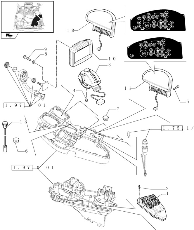 New Holland T6010 Tablica przyrządów 84241070 - Dashboard for Farm tractor: picture 1 New Holland T6010 Tablica przyrządów 84241070 - Dashboard for Farm tractor: picture 1