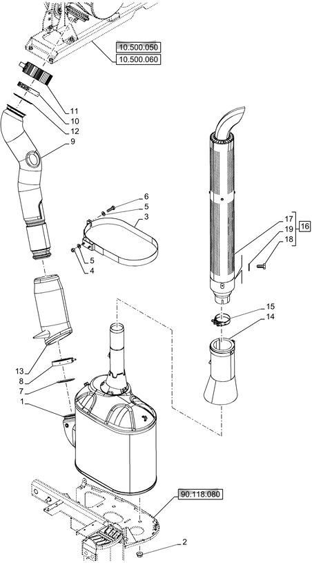 New Holland T6070 Reman-diesel particulate filter muffler scr cluster 1hp lwb 47627859R - Exhaust system for Farm tractor: picture 1 New Holland T6070 Reman-diesel particulate filter muffler scr cluster 1hp lwb 47627859R - Exhaust system for Farm tractor: picture 1