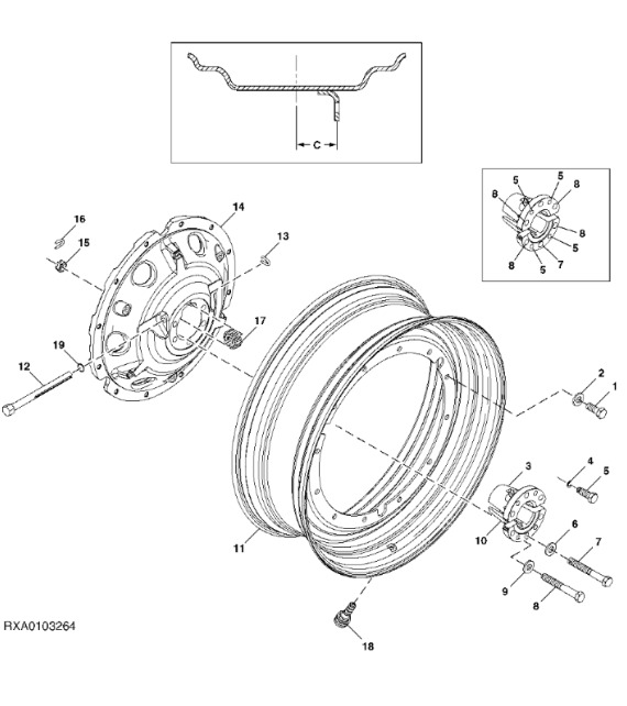 RE273208 John Deere 8345R - Koło - Wheels and tires for Farm tractor: picture 1 RE273208 John Deere 8345R - Koło - Wheels and tires for Farm tractor: picture 1