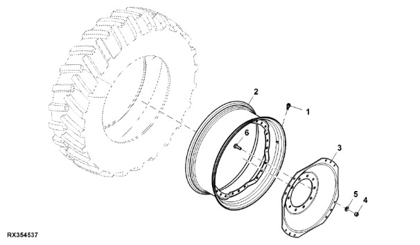 RE273210 John Deere 8345R - Koło - Wheel and tire package for Corn header: picture 1 RE273210 John Deere 8345R - Koło - Wheel and tire package for Corn header: picture 1