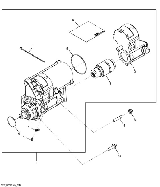 RE529661 John Deere 8345R - Rozrusznik - Starter for Agricultural machinery: picture 1 RE529661 John Deere 8345R - Rozrusznik - Starter for Agricultural machinery: picture 1