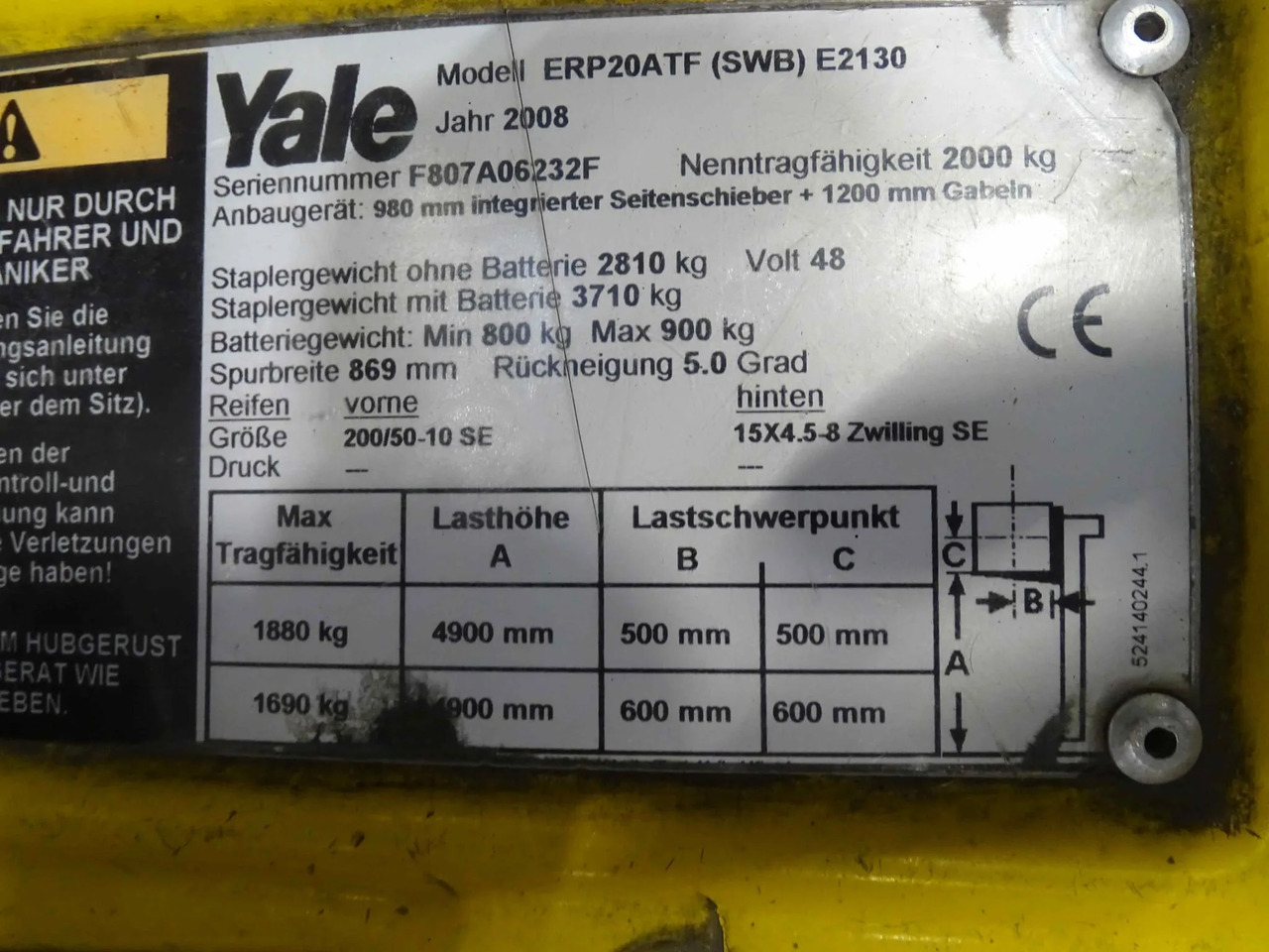 Yale ERP 20 ATF - Electric forklift: picture 2 Yale ERP 20 ATF - Electric forklift: picture 2