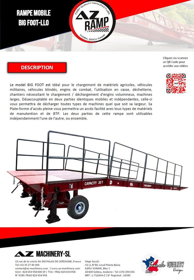 Large Mobile dock ramp, uncouplable AZ RAMP - KING VERSION, BIG FOOT L20 T-INOX - Loading ramp: picture 2 Large Mobile dock ramp, uncouplable AZ RAMP - KING VERSION, BIG FOOT L20 T-INOX - Loading ramp: picture 2