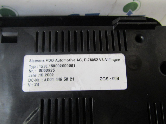 MERCEDES ATEGO 1823 CLOCK CLUSTER P/NO A001 446 5021 - Electrical system for Truck: picture 2 MERCEDES ATEGO 1823 CLOCK CLUSTER P/NO A001 446 5021 - Electrical system for Truck: picture 2