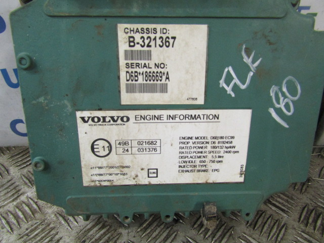 VOLVO FL6 D6B 180 ENGINE ECU O/NO 03161965 – PO3 - ECU for Truck: picture 3 VOLVO FL6 D6B 180 ENGINE ECU O/NO 03161965 – PO3 - ECU for Truck: picture 3