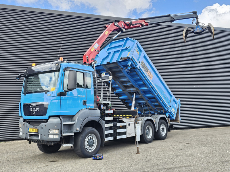 MAN TGS 28.400 6X4-4 BL / CRANE + 2 SIDE TIPPER - Tipper, Crane truck: picture 1 MAN TGS 28.400 6X4-4 BL / CRANE + 2 SIDE TIPPER - Tipper, Crane truck: picture 1