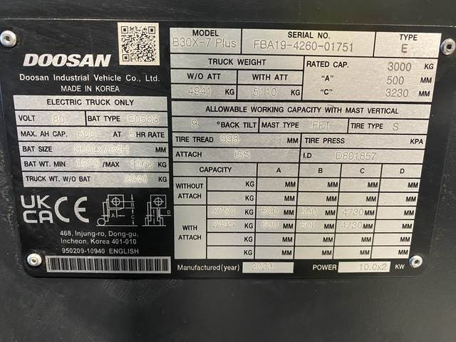 Doosan B30X-7 PLUS - Electric forklift: picture 5 Doosan B30X-7 PLUS - Electric forklift: picture 5