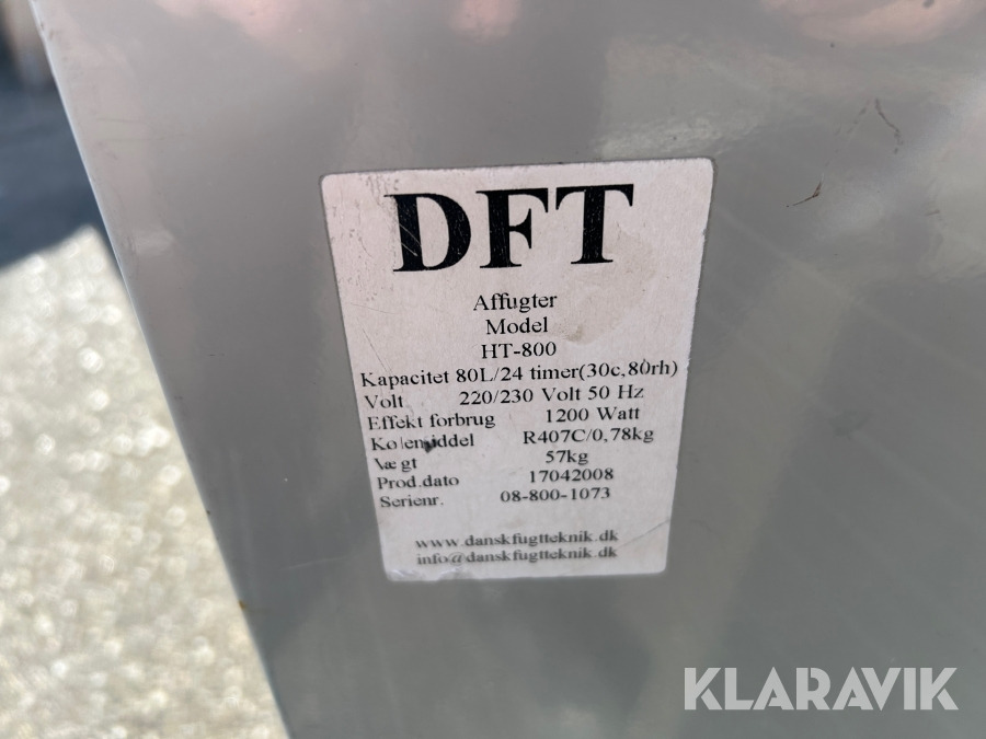 Affugter DFT HT 800 - Industrial HVAC equipment: picture 5 Affugter DFT HT 800 - Industrial HVAC equipment: picture 5