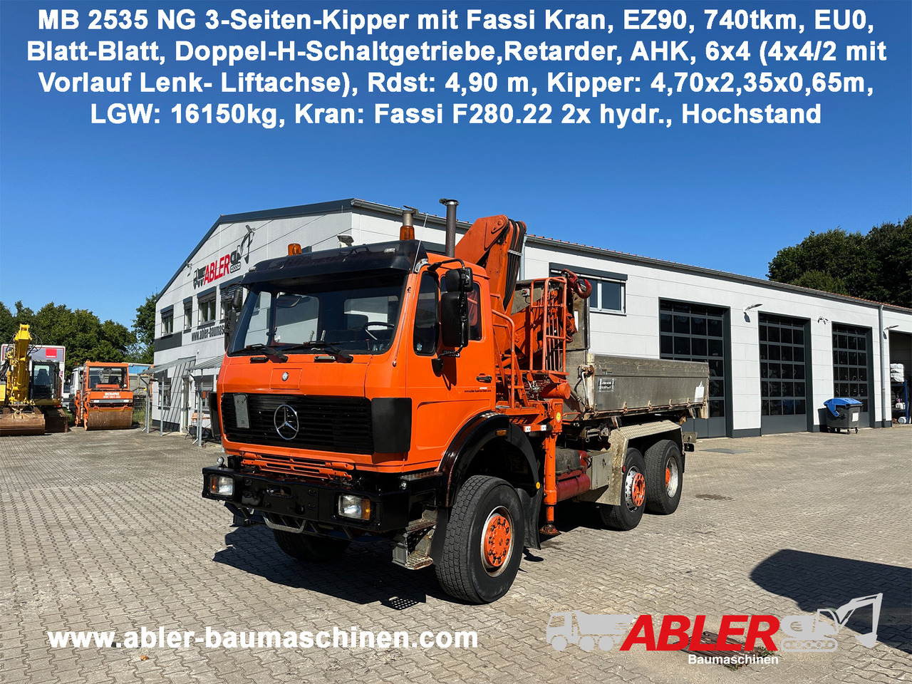 Mercedes-Benz 2535 NG 3-Seiten-Kipper mit Kran - Tipper, Crane truck: picture 1 Mercedes-Benz 2535 NG 3-Seiten-Kipper mit Kran - Tipper, Crane truck: picture 1
