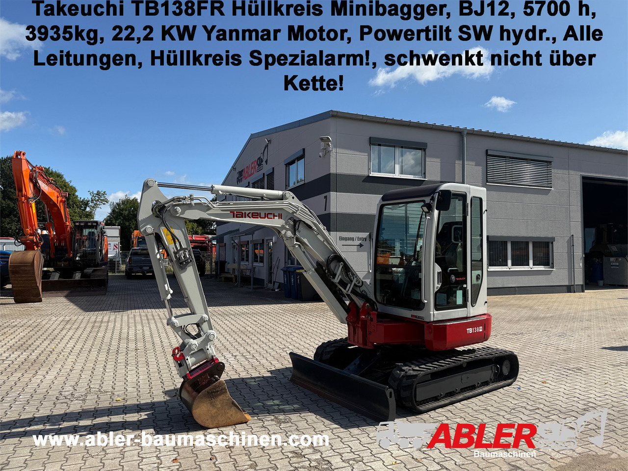 Takeuchi TB138FR Hüllkreis Minibagger Powertilt - Excavator: picture 1 Takeuchi TB138FR Hüllkreis Minibagger Powertilt - Excavator: picture 1