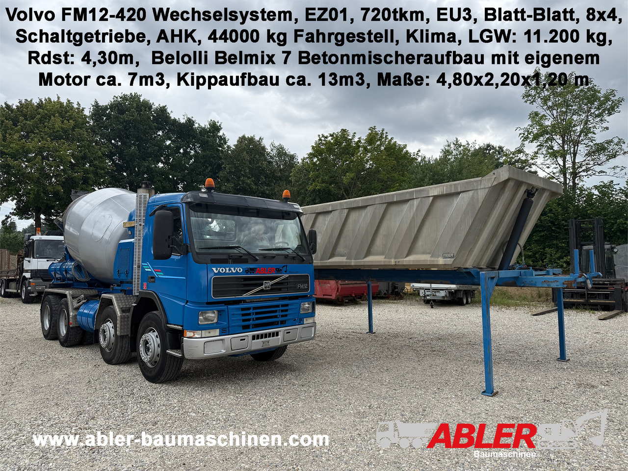 Volvo FM 12 420 WECHSELSYSTEM Betonmischer + Kipper AHK Klima - Concrete mixer truck: picture 1 Volvo FM 12 420 WECHSELSYSTEM Betonmischer + Kipper AHK Klima - Concrete mixer truck: picture 1