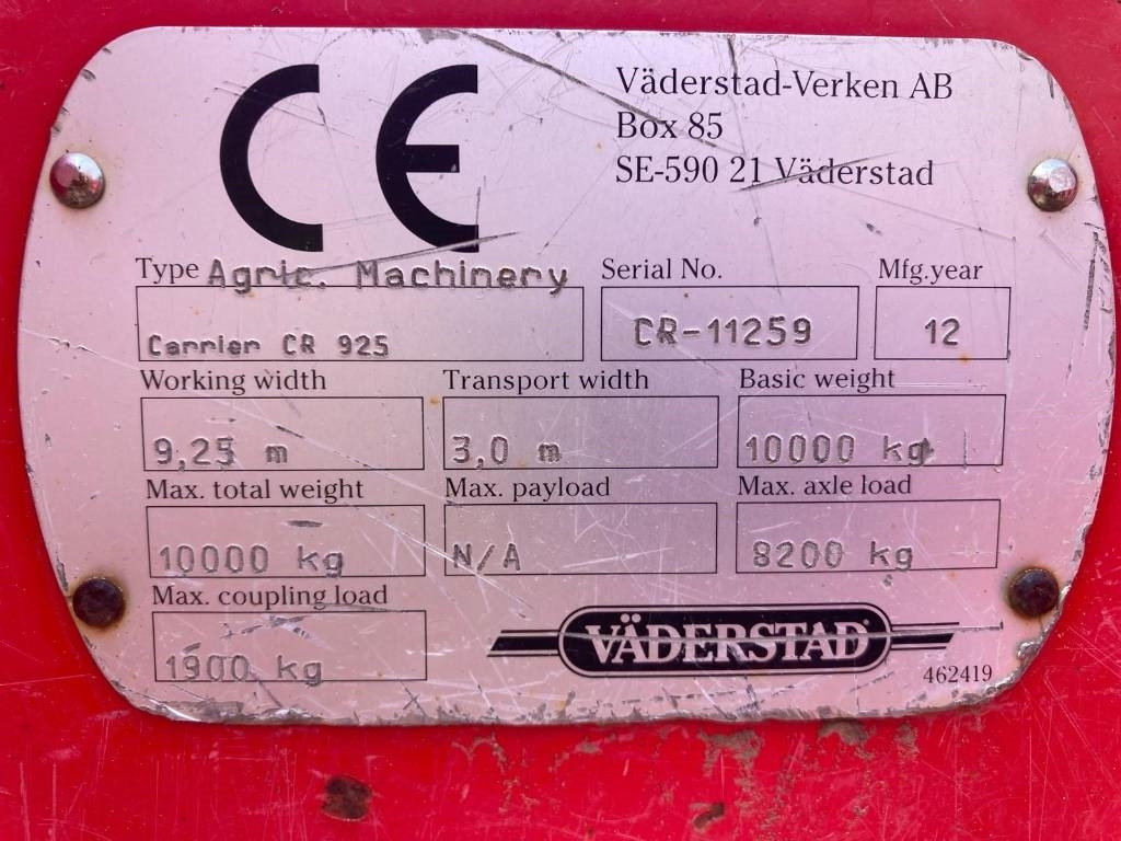 Disc harrow Vaderstad Carrier925: picture 8