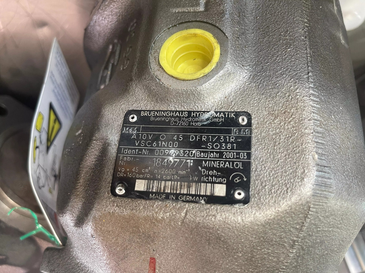 REXROTH A10VO45DFR1/31R-VC61N00 - Hydraulic pump for Material handling equipment: picture 4 REXROTH A10VO45DFR1/31R-VC61N00 - Hydraulic pump for Material handling equipment: picture 4