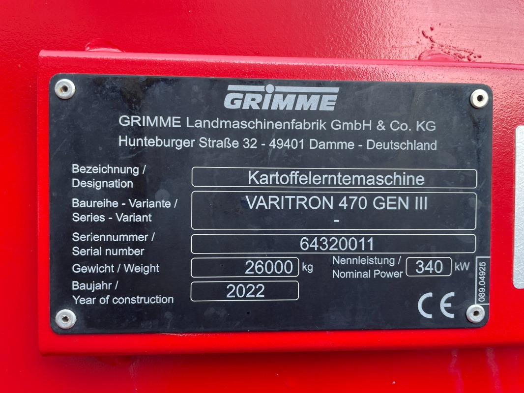Harvester Grimme VARITRON 470 MS GEN III: picture 8 Harvester Grimme VARITRON 470 MS GEN III: picture 8