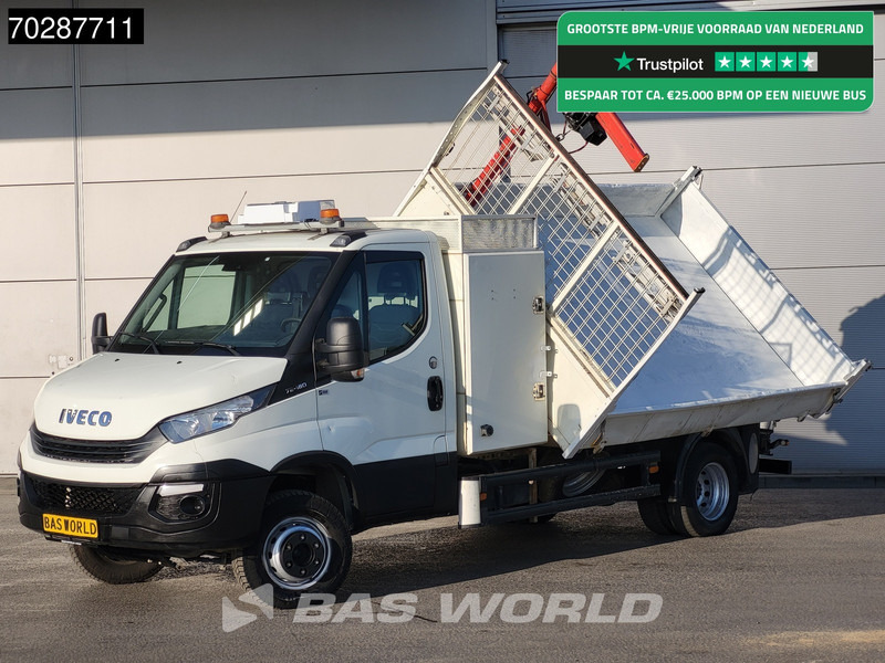 Iveco Daily 70C18 3.0L Driezijdige Kipper 500KG Kraan Kraanwagen Open Laadbak 3,5t Trekhaak Airco Cruise Euro6 Kraan Crane Kranwagen Kipper - Tipper van: picture 1 Iveco Daily 70C18 3.0L Driezijdige Kipper 500KG Kraan Kraanwagen Open Laadbak 3,5t Trekhaak Airco Cruise Euro6 Kraan Crane Kranwagen Kipper - Tipper van: picture 1