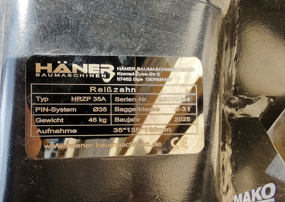 New Attachment for Construction machinery Nowe zrywaki Haner do minikoparki i koparko-ładowarki 2 - 10 ton Miller fi 45/fi 35: picture 8