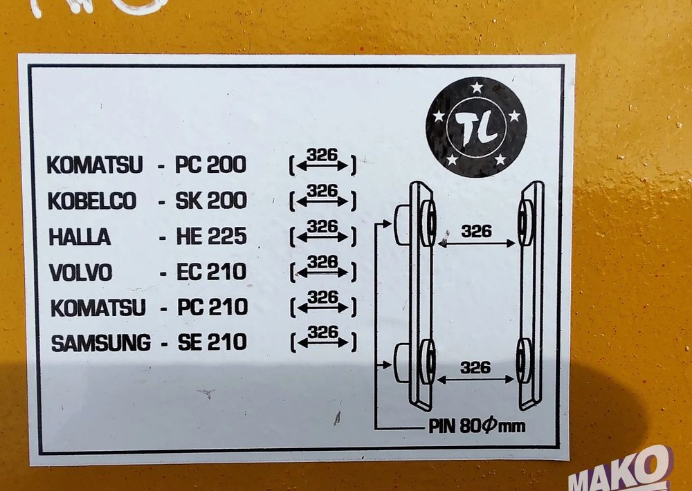 Nowy zrywak do koparki TL Miller fi 80 - Attachment for Construction machinery: picture 5 Nowy zrywak do koparki TL Miller fi 80 - Attachment for Construction machinery: picture 5