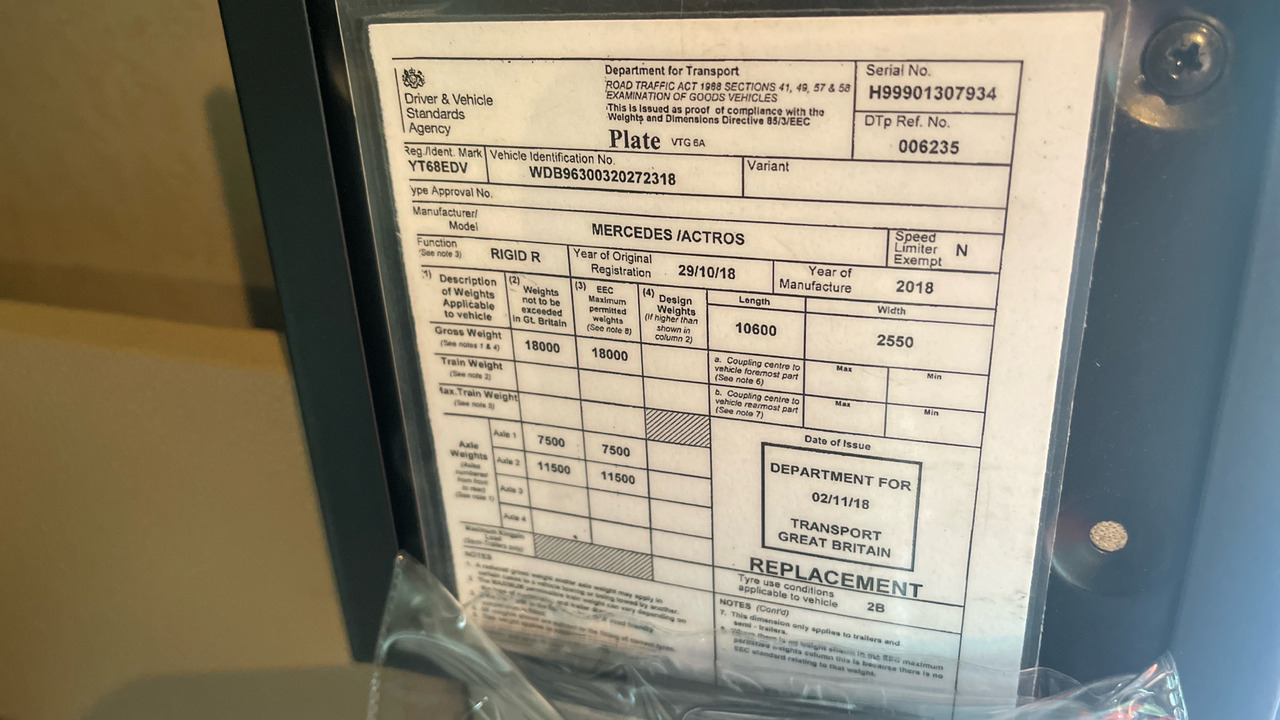 Box truck MERCEDES-BENZ ACTROS  1824: picture 11