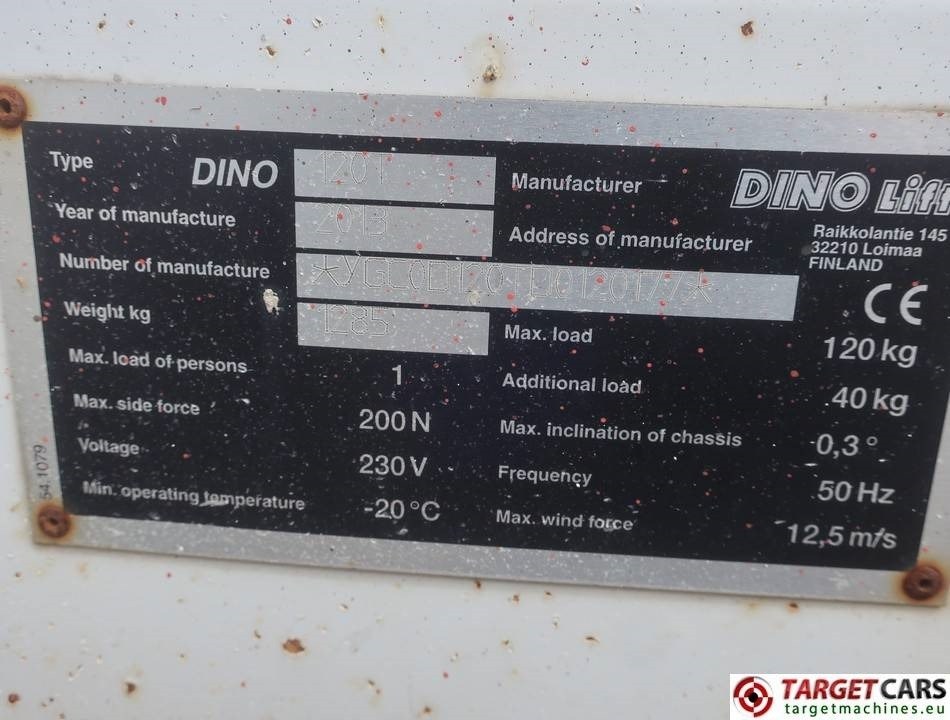 Trailer mounted boom lift Dino 120T Tow Telescopic Boom Work Lift 1200cm: picture 10 Trailer mounted boom lift Dino 120T Tow Telescopic Boom Work Lift 1200cm: picture 10